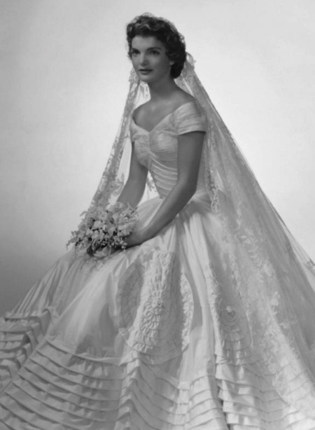 Jackie Kennedy dans sa robe de marie