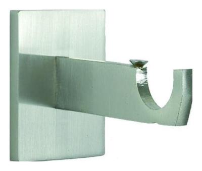 Tringles à Rideaux Collection Havana : 2 Supports Mur pour Tube Rond en Nickel Brossé - 63003