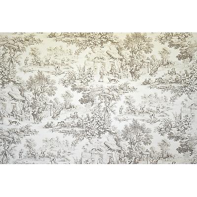 Toile de jouy Ronde Villageoise Noir