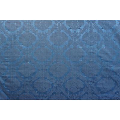 Tissu damassé et chiné motif grenade Bleu