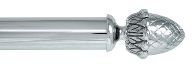 Tringles à Rideaux Collection Palace Chrome : 1 Embout Louis XVI Pomme de Pin -63651