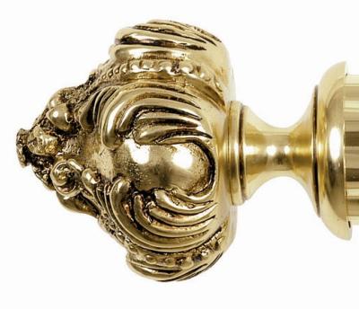 Tringles à Rideaux Collection Palace Laiton : 1 Embout Louis XV Fleur 40mm Diamètre - 66649