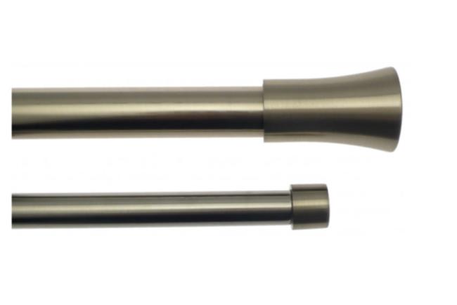 KIT DOUBLE BARRE POMMEAU NICKEL MAT - 160-300cm D19-16+D28-25