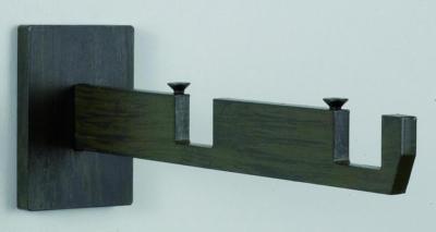 Tringles à Rideaux Collection Havana : 2 Supports Mur Double pour Tube Carré en Taupe - 63082